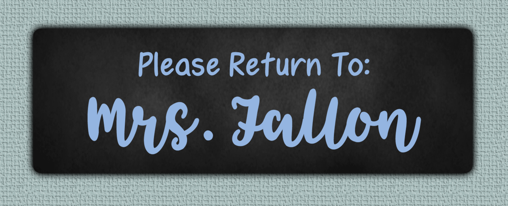 Blue Chalkboard Name Stickers - Please Return To sticker