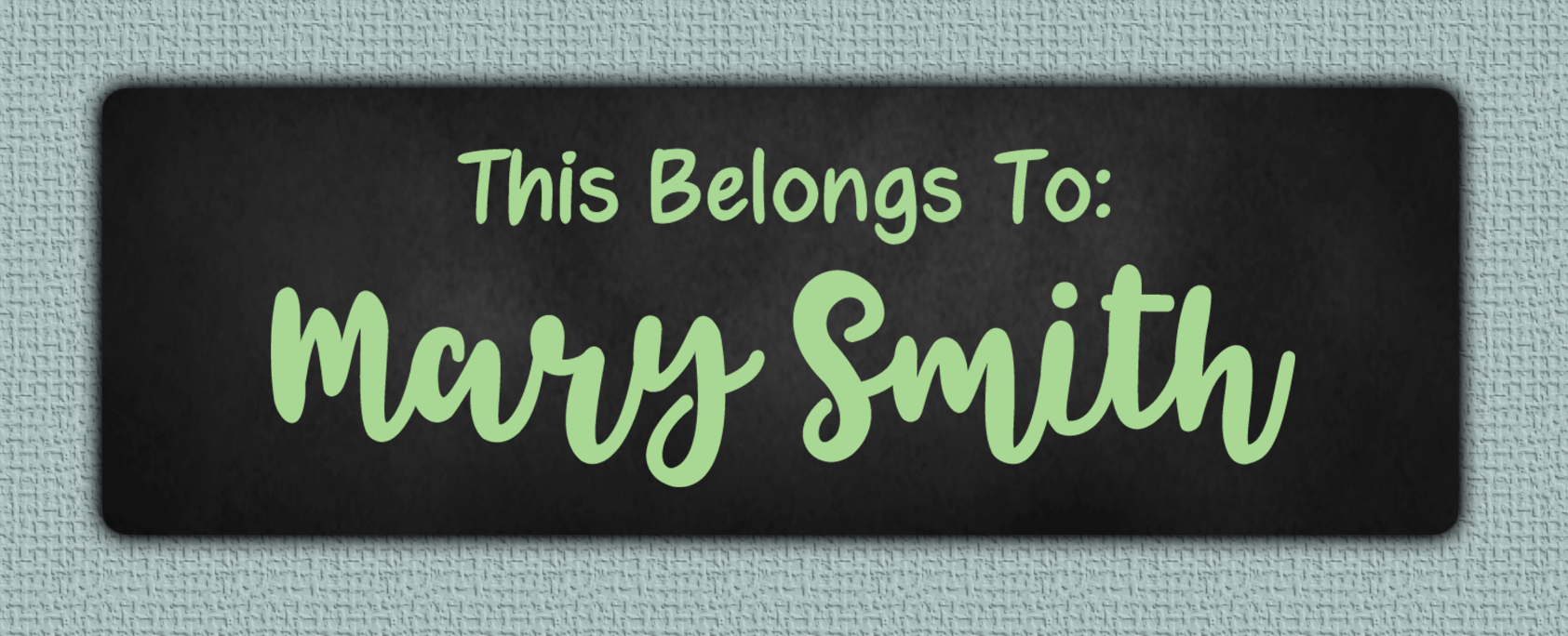 Green Chalkboard Name Stickers - This Belongs To sticker