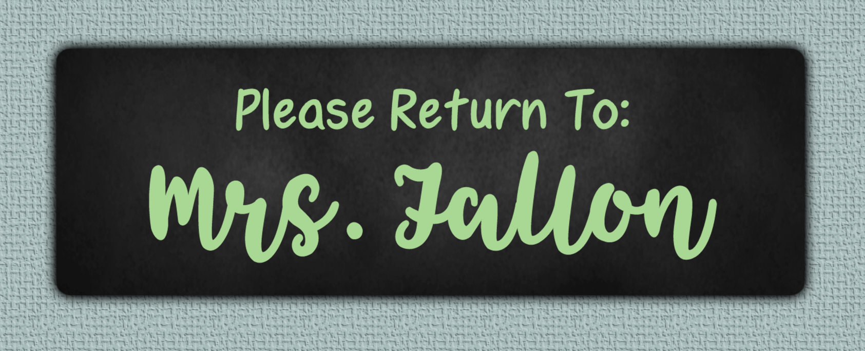 Green Chalkboard Name Stickers - Please Return To sticker