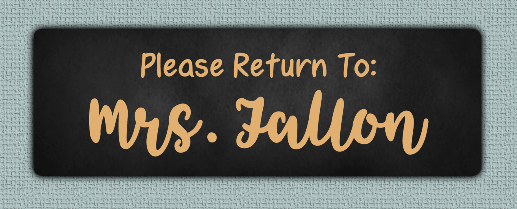 Orange Chalkboard Name Stickers - Please Return To sticker
