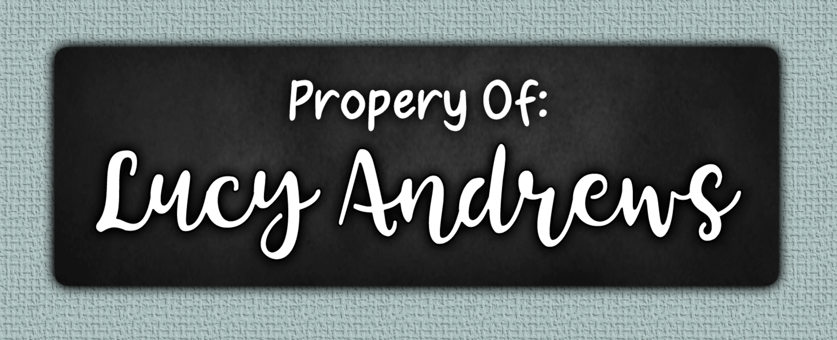 White Chalkboard Name Stickers - Property Of sticker