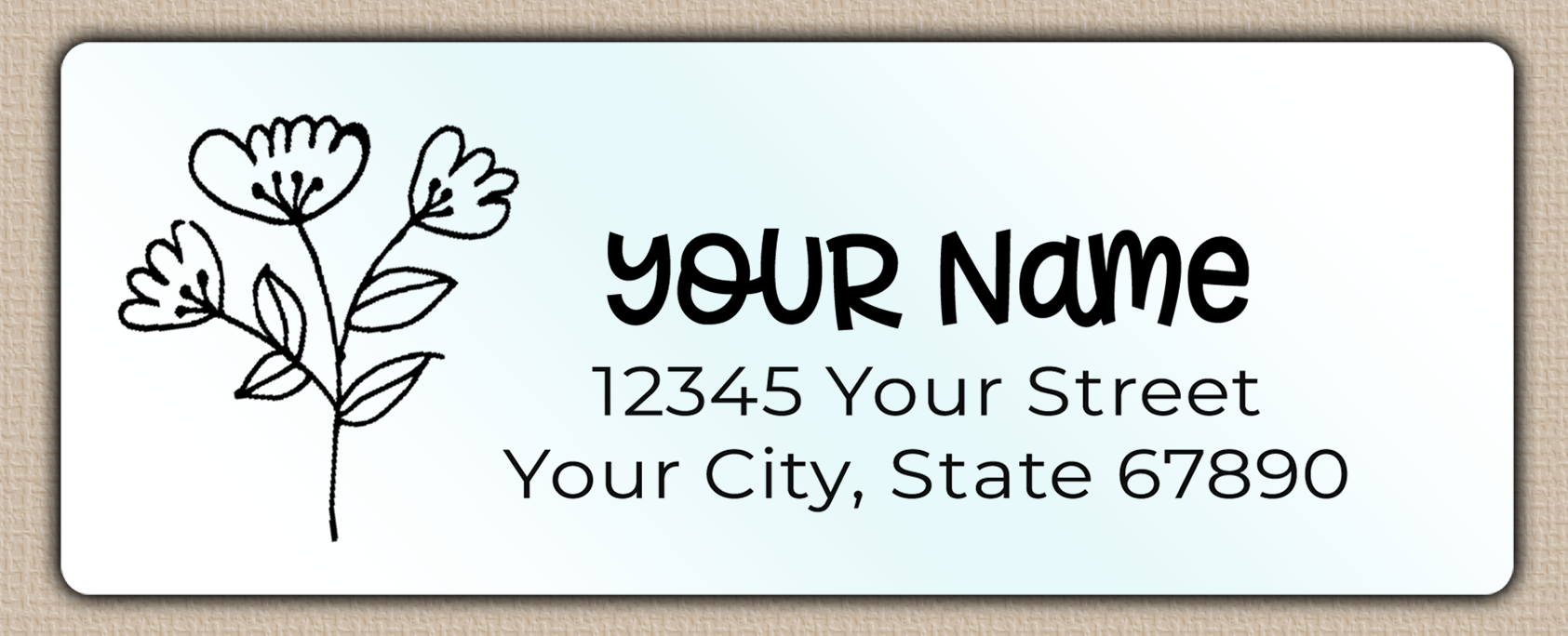 Waterproof Wildflowers Line Art Return Address Labels