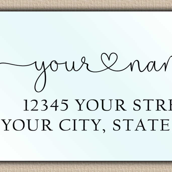 Waterproof Heart Line Art Flower Return Address Labels