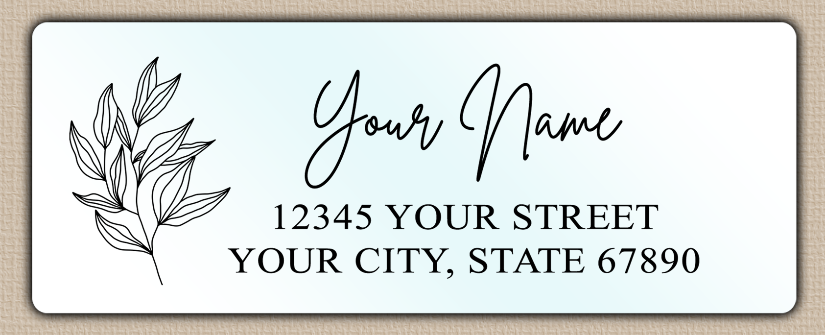 Waterproof Olive Leaves Line Art Return Address Labels