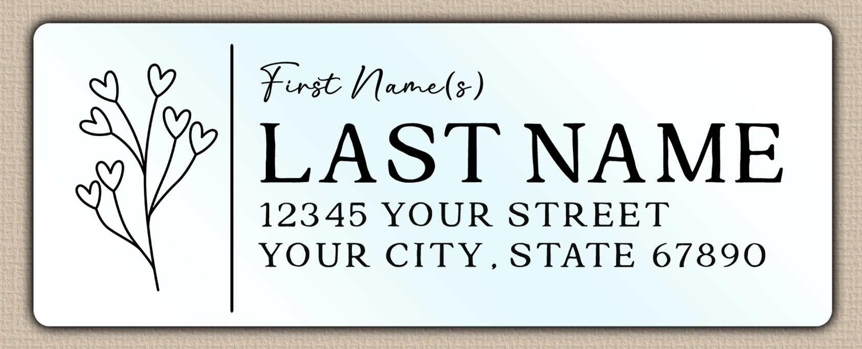 Waterproof Heart Flowers Bouquet Line Art Return Address Labels