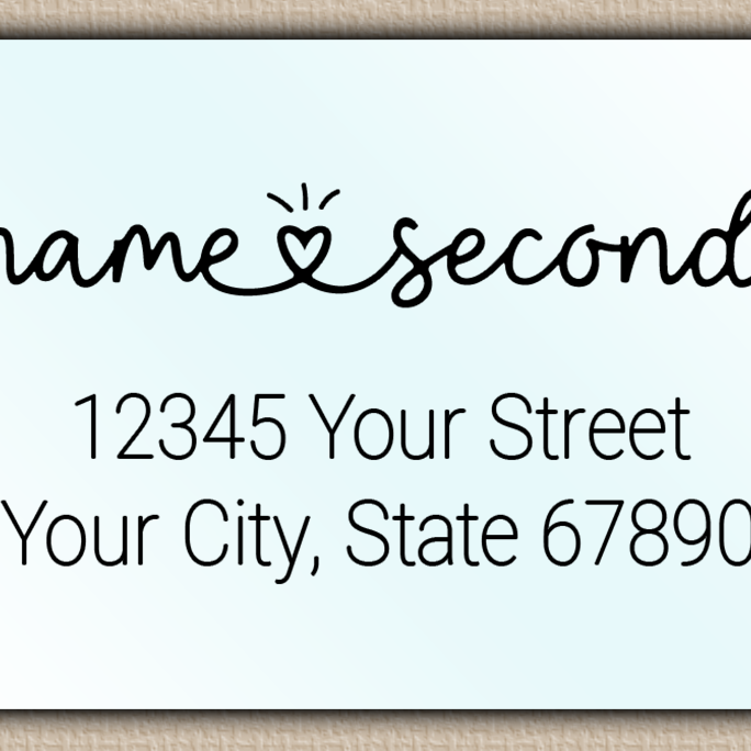 Waterproof Monoline Heart Script Return Address Labels