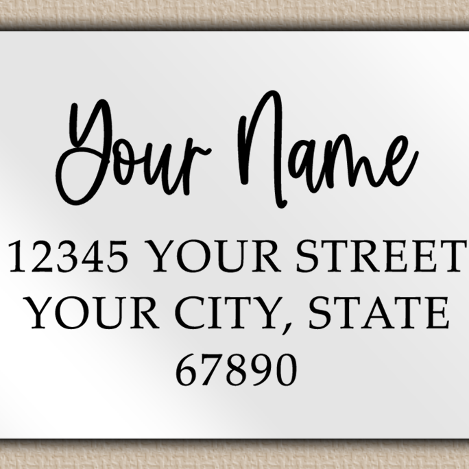 White Glossy Bouncy Handwriting Script Return Address Labels
