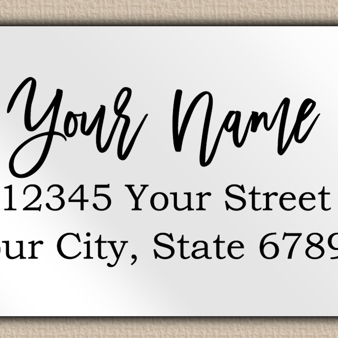 White Glossy Bouncy Modern Script Return Address Labels