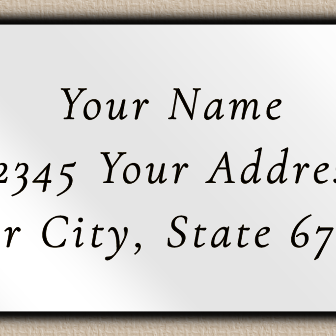 White Glossy Classic Wedding Script Return Address Labels