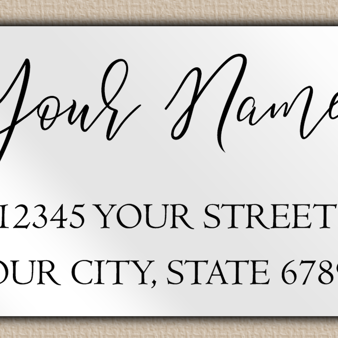 White Glossy Elegant Flowing Script Return Address Labels
