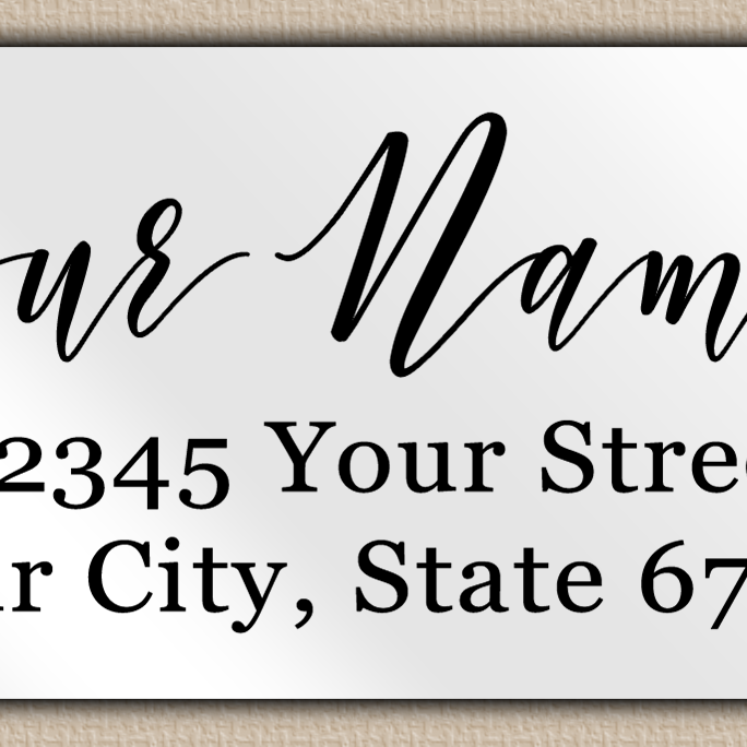 White Glossy Graceful Calligraphy Return Address Labels