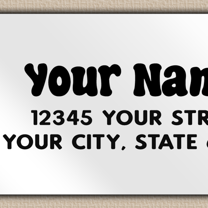 White Glossy Simple Line Art Flower Return Address Labels