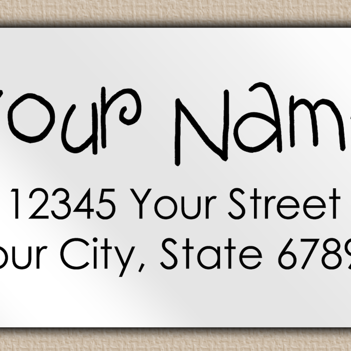 White Glossy Whimsical Script Return Address Labels