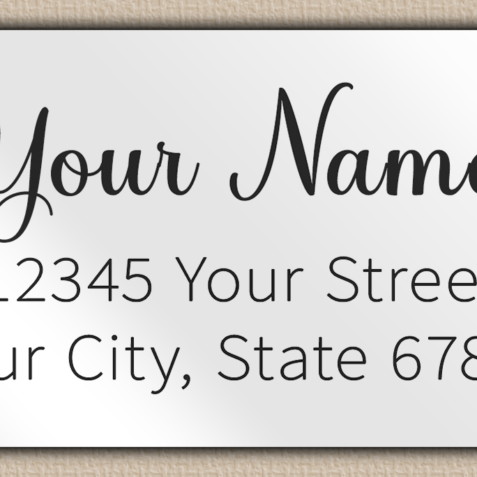 White Glossy Charming Cursive Script Return Address Labels
