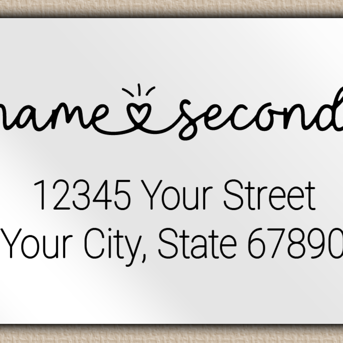 White Glossy Monoline Heart Script Return Address Labels