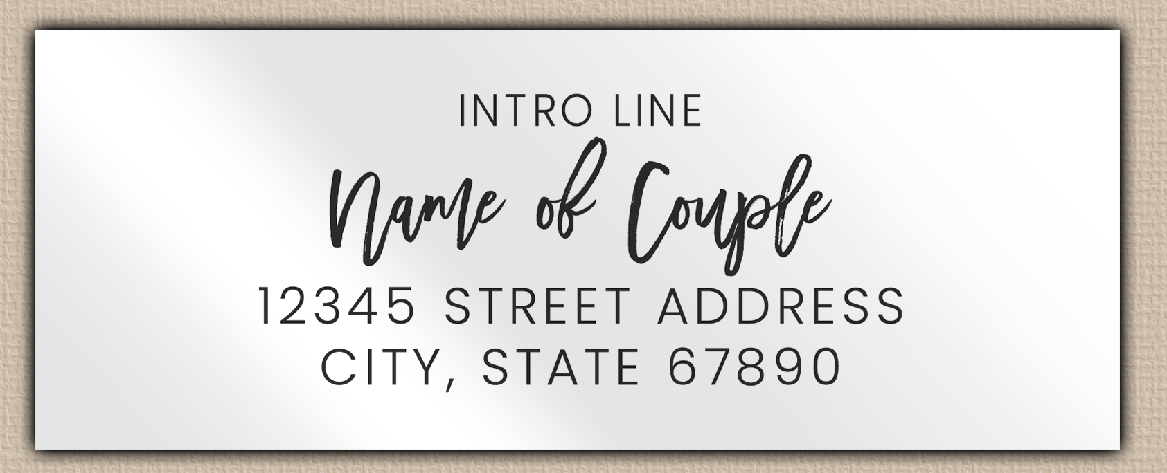 White Glossy Modern Script Save The Date Return