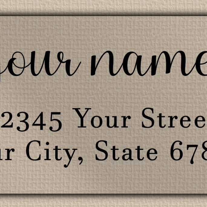 Clear Matt Bold Flourish Script Return Address Labels