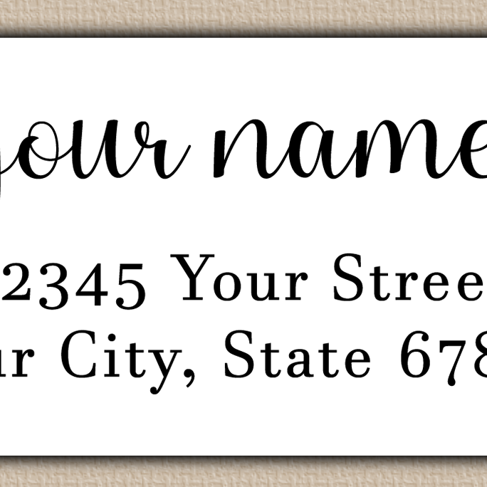 White Bold Flourish Script Return Address Labels