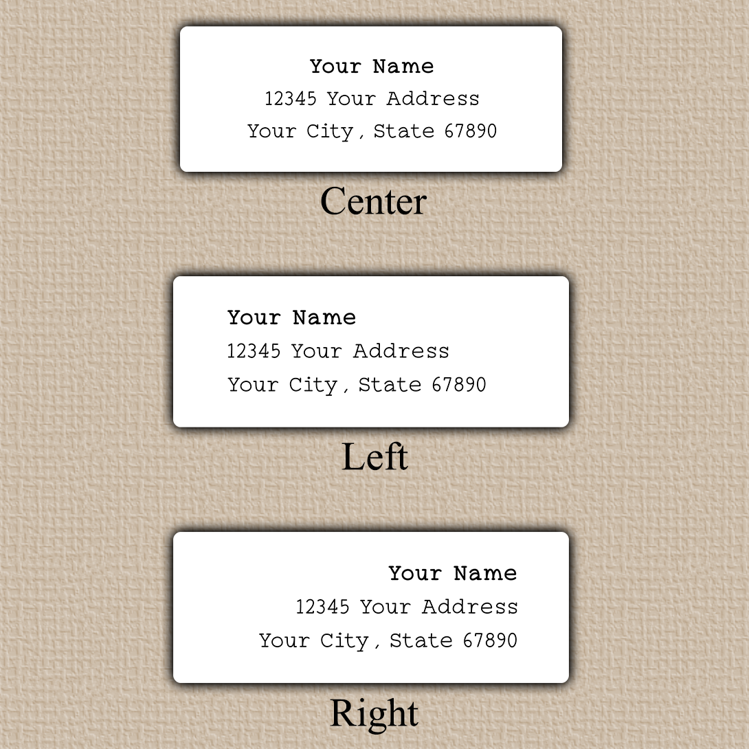 Alignment Choices Minimalist Typewriter Return Address Labels