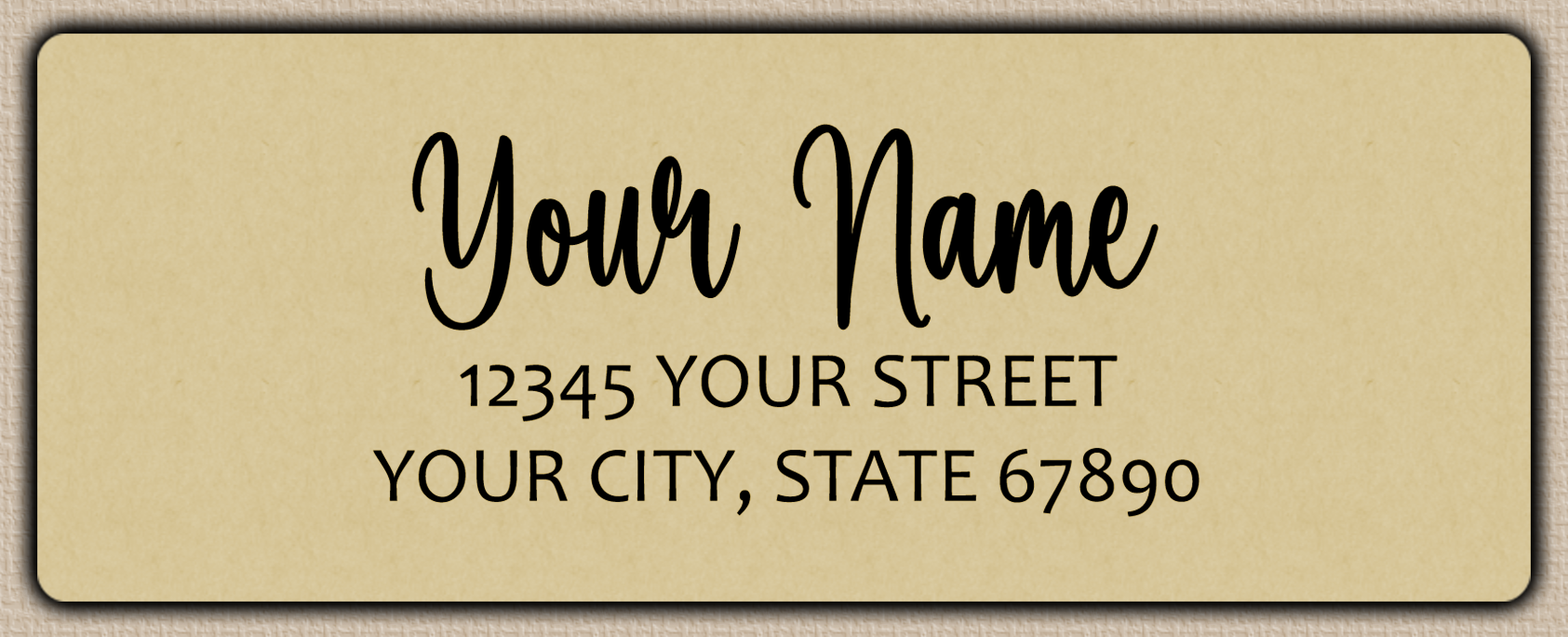 Ecru Charming Bouncy Script ReturnAddress Labels