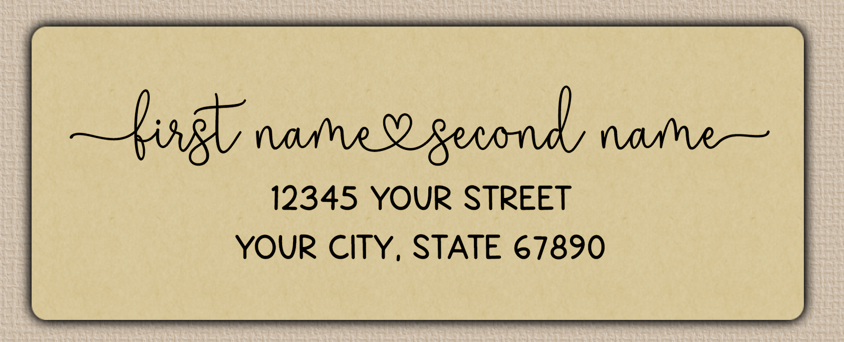 Ecru Flowing Script With Heart Accent Return Address Labels