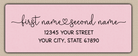 Pink Flowing Script With Heart Accent Return Address Labels