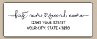 White Flowing Script With Heart Accent Return Address Labels