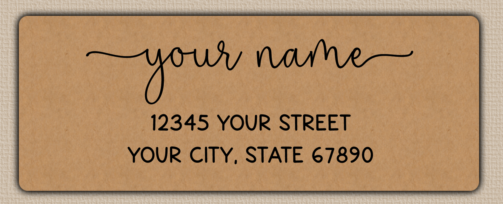 Brown Whimsical Monoline Script Return Address Labels