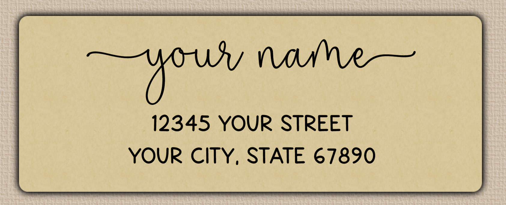 Ecru Whimsical Monoline Script Return Address Labels