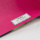 Spotted Border Name Stickers on red inside cover of book