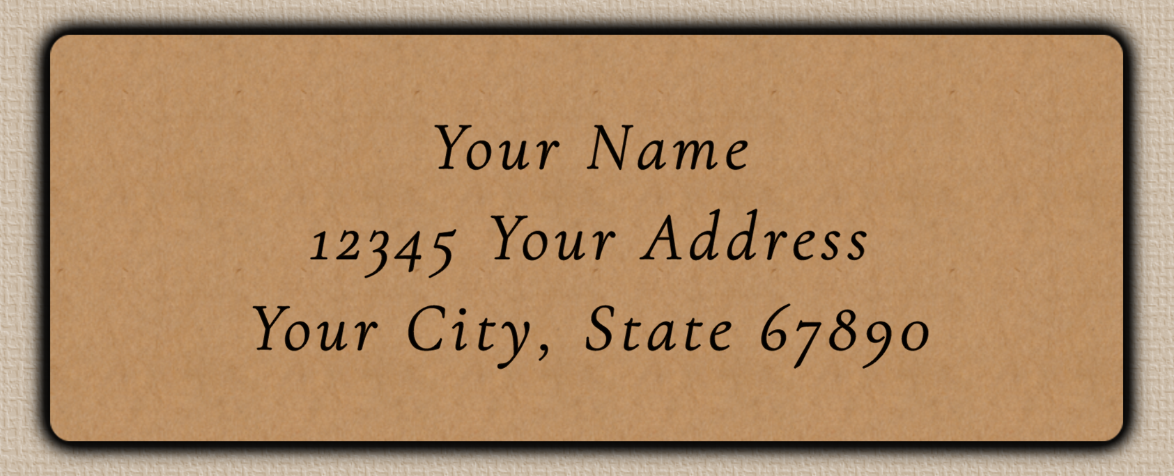 Brown Classic Wedding Script Return Address Labels