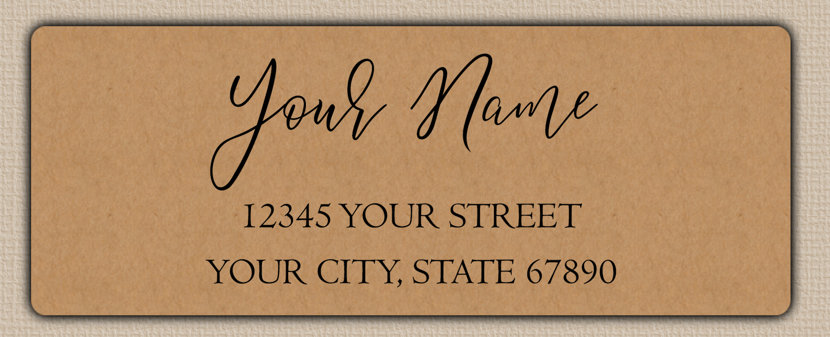 Brown Elegant Flowing Script Return Address Labels