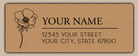 Brown Poppy Line Art Return Return Address Labels