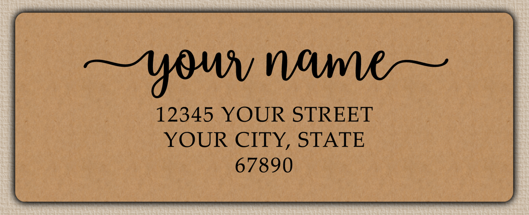 Brown Elegant Swash Calligraphy Return Address Labels