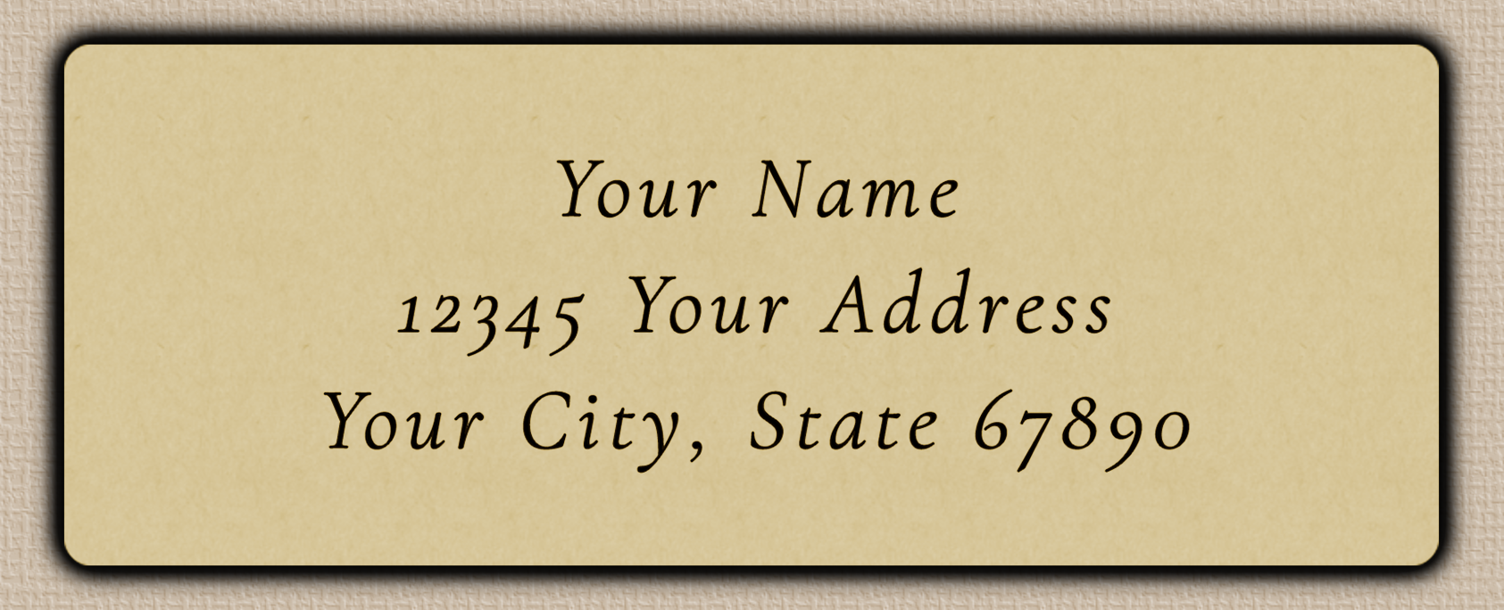 Ecru Classic Wedding Script Return Address Labels