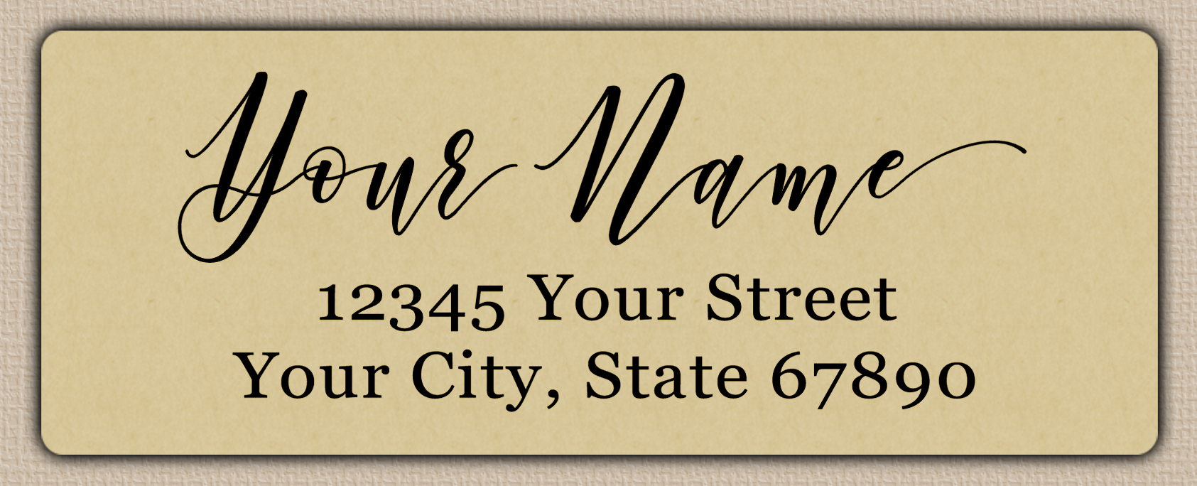Ecru Graceful Calligraphy Return Address Labels 
