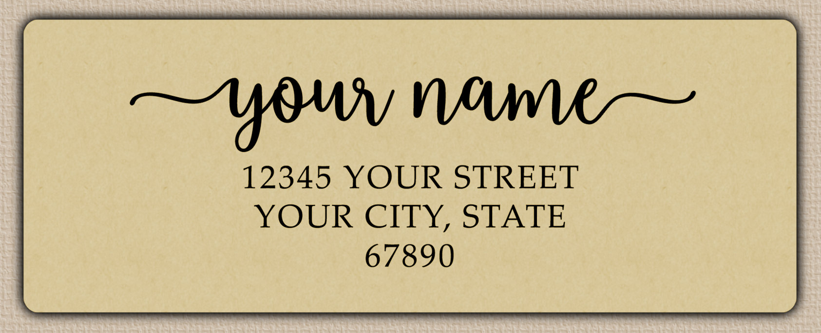 Ecru Elegant Swash Calligraphy Return Address Labels