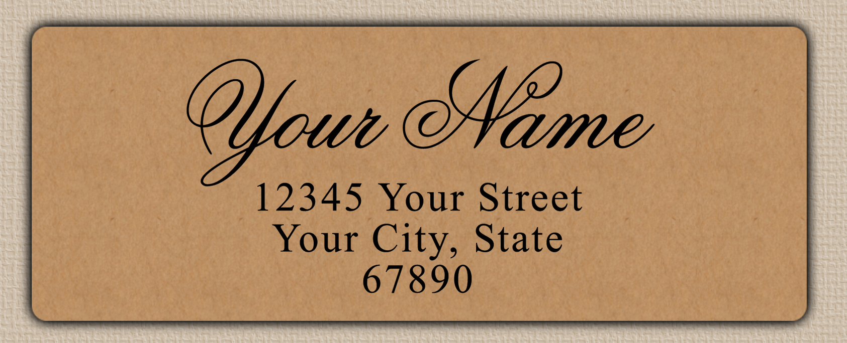 Brown Luxurious Script Return Address Labels