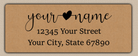 Brown Modern Script With Heart Accent  Return Address Labels