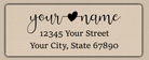 Clear Glossy Modern Script With Heart Accent  Return Address Labels