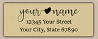 Ecru Modern Script With Heart Accent  Return Address Labels