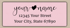 Pink Modern Script With Heart Accent  Return Address Labels