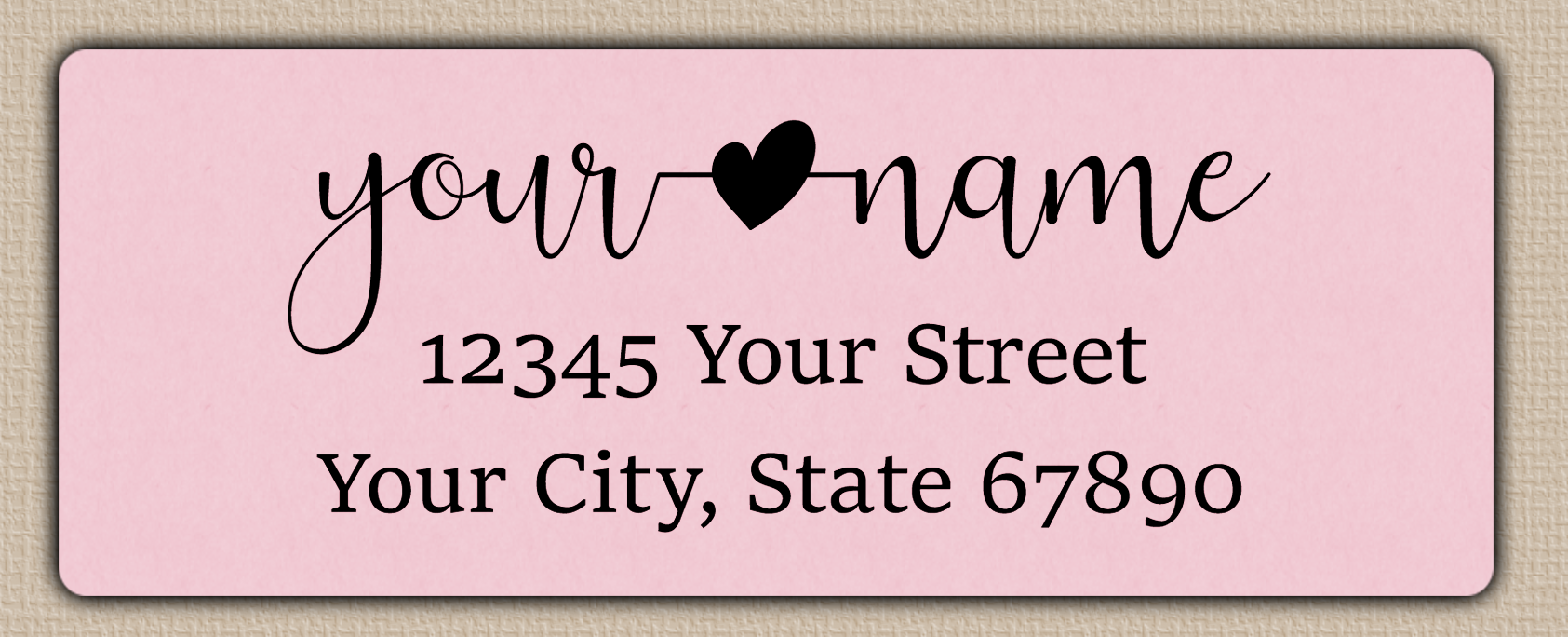 Pink Modern Script With Heart Accent  Return Address Labels