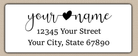 White Modern Script With Heart Accent  Return Address Labels
