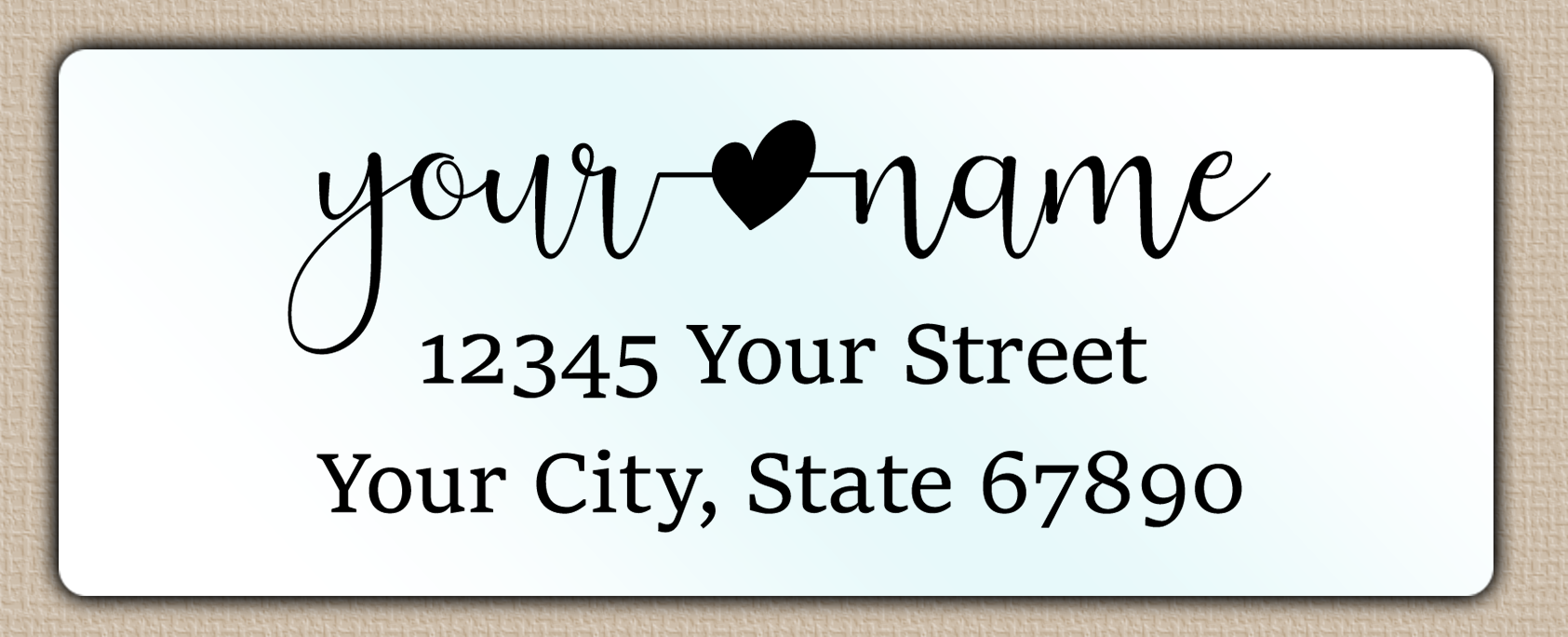 Waterproof Modern Script With Heart Accent  Return Address Labels