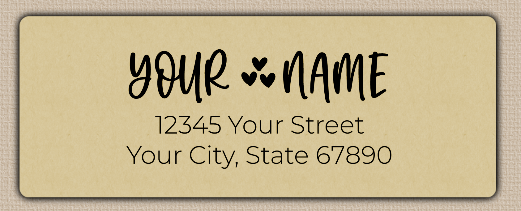 Ecru Whimsical Hearts Accent Return Address Labels