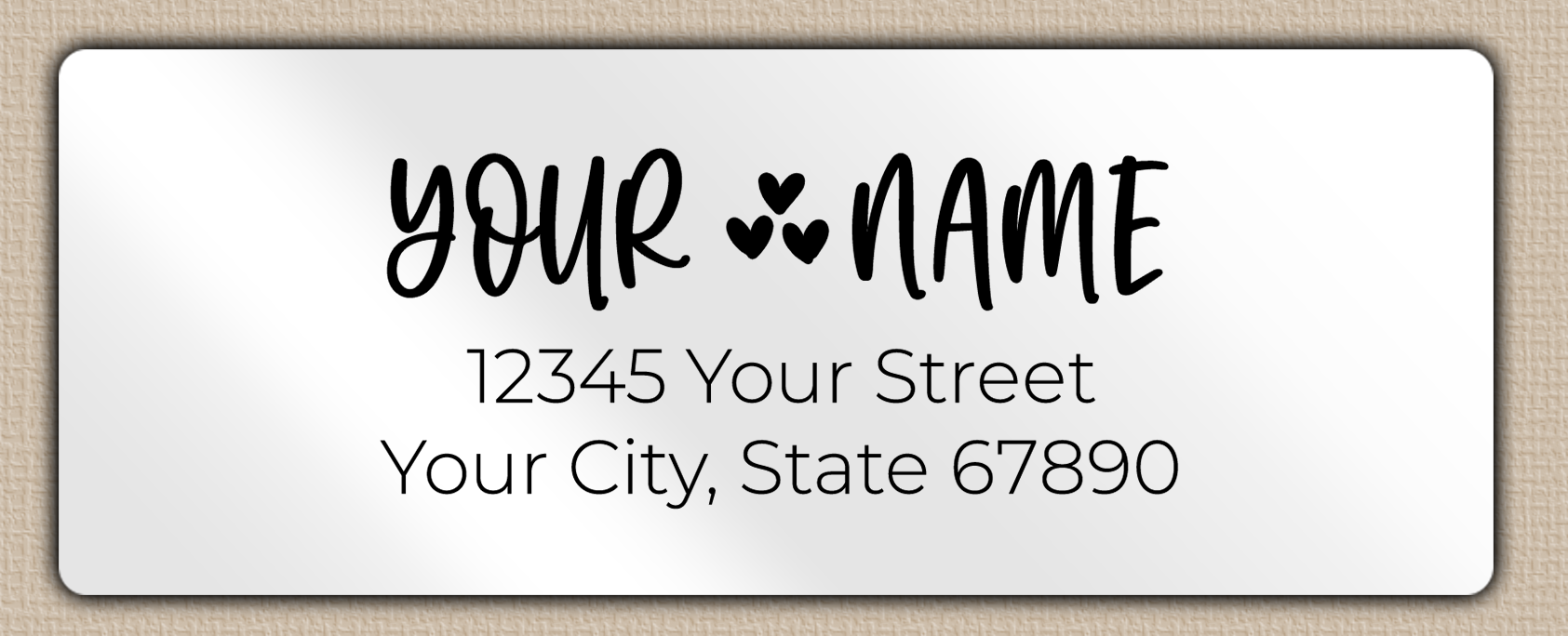 White Glossy Whimsical Hearts Accent Return Address Labels