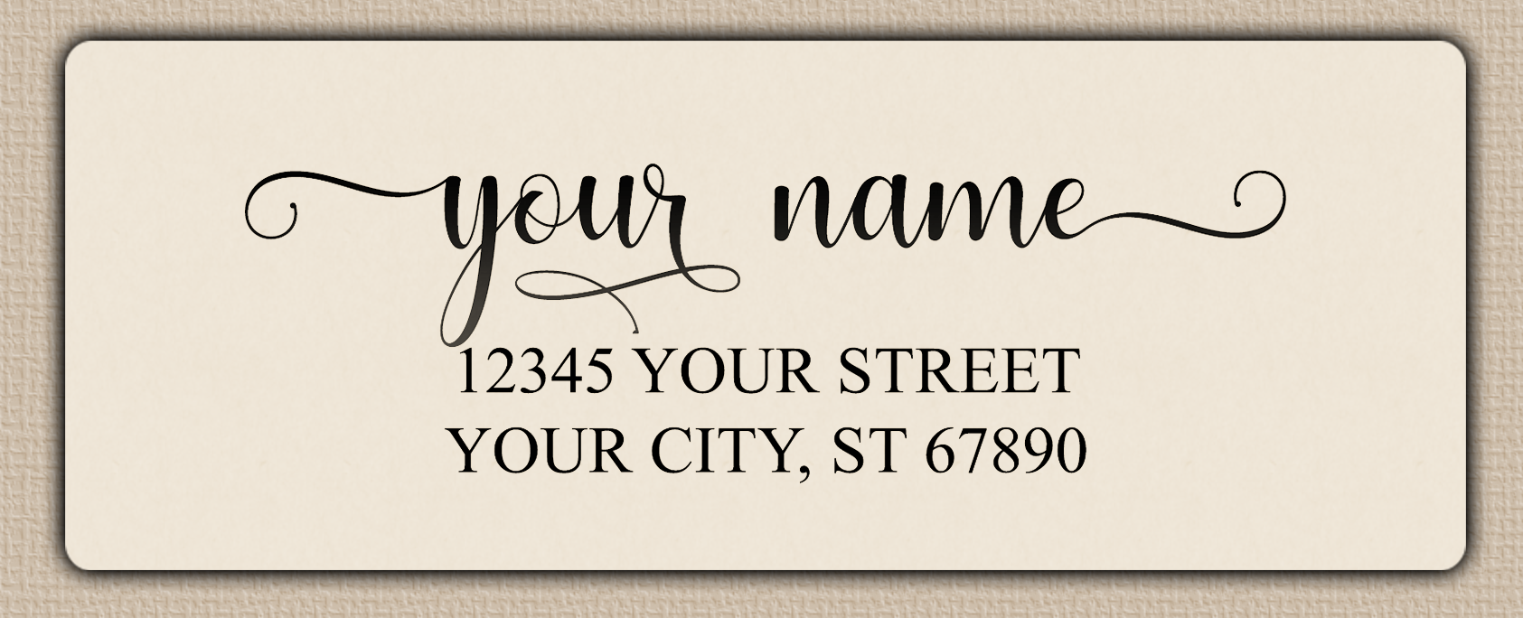 Ivory Romantic Feminine Script Return Address Labels