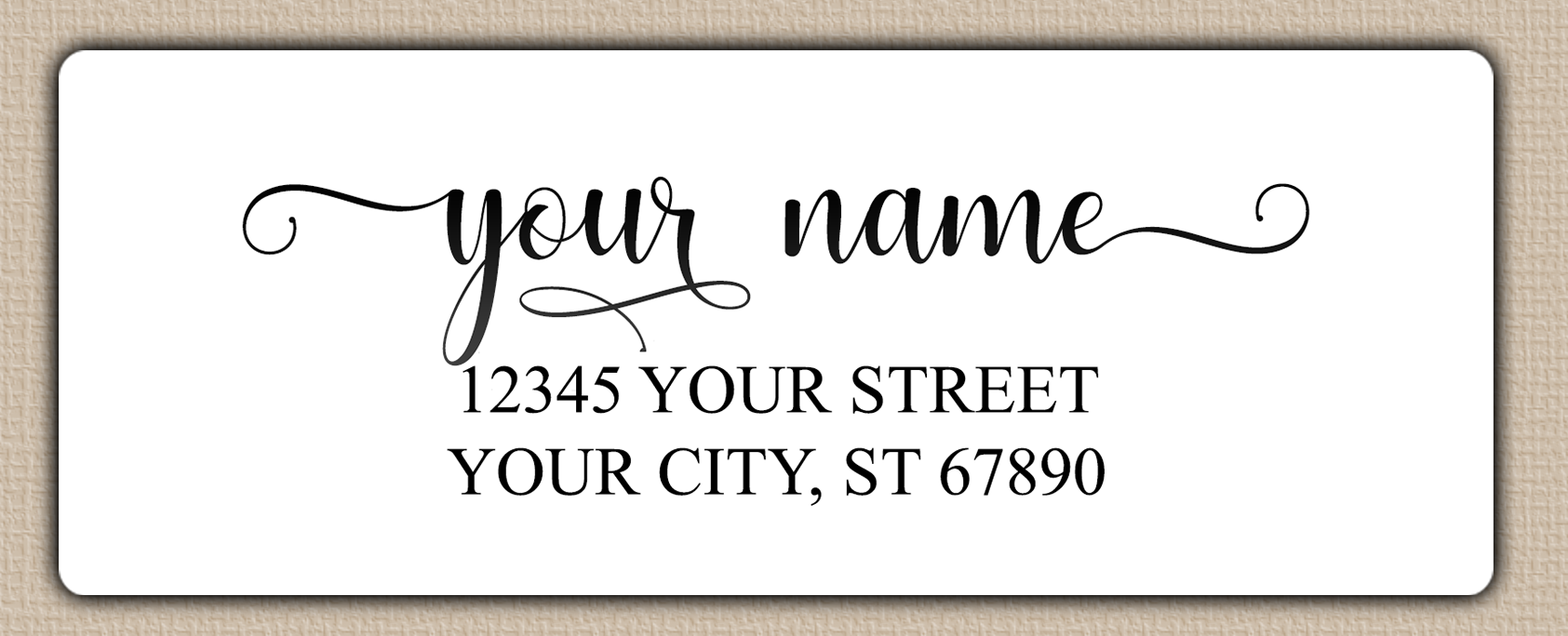 White Romantic Feminine Script Return Address Labels