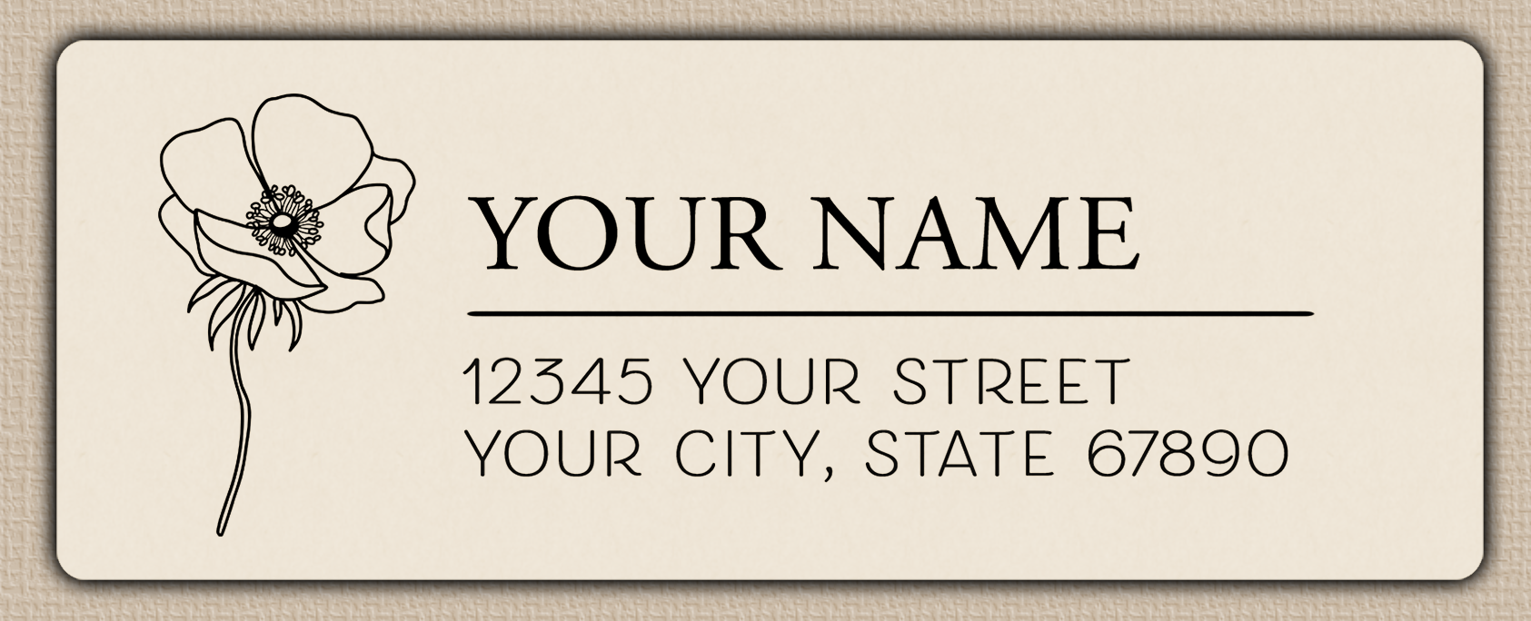 Ivory Poppy Line Art Return Return Address Labels